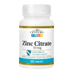 Zinc Citrate 50 mg 60 Comprimés – 21st Century
