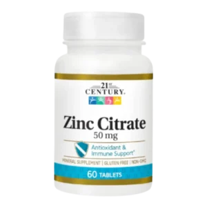 Zinc Citrate 50 mg 60 Comprimés – 21st Century