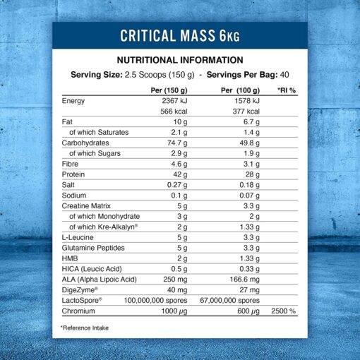 ⁦Critical Mass 6Kg – Applied Nutrition | Lean Mass Gainer pour prise de masse propre⁩ - الصورة ⁦2⁩