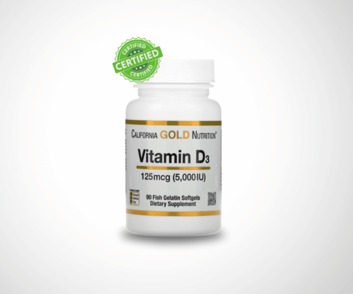 Vitamin D3 125mcg 5000 IU 90 Softgels California GOLD Nutrition