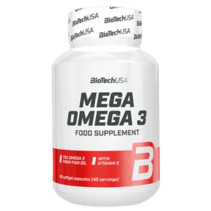 Mega Omega 3 BioTechUSA – 400mg EPA & 300mg DHA | Heart & Brain Support (90 Softgels)