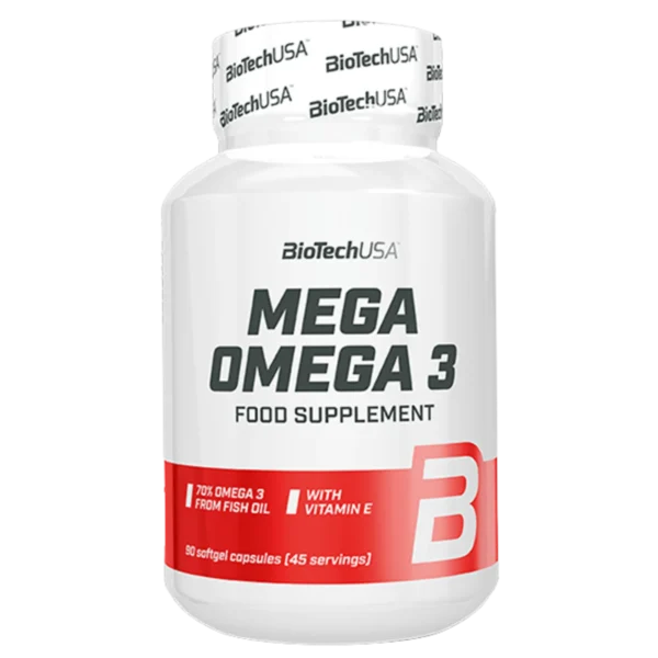 Mega Omega 3 BioTechUSA – 400mg EPA & 300mg DHA | Heart & Brain Support (90 Softgels)