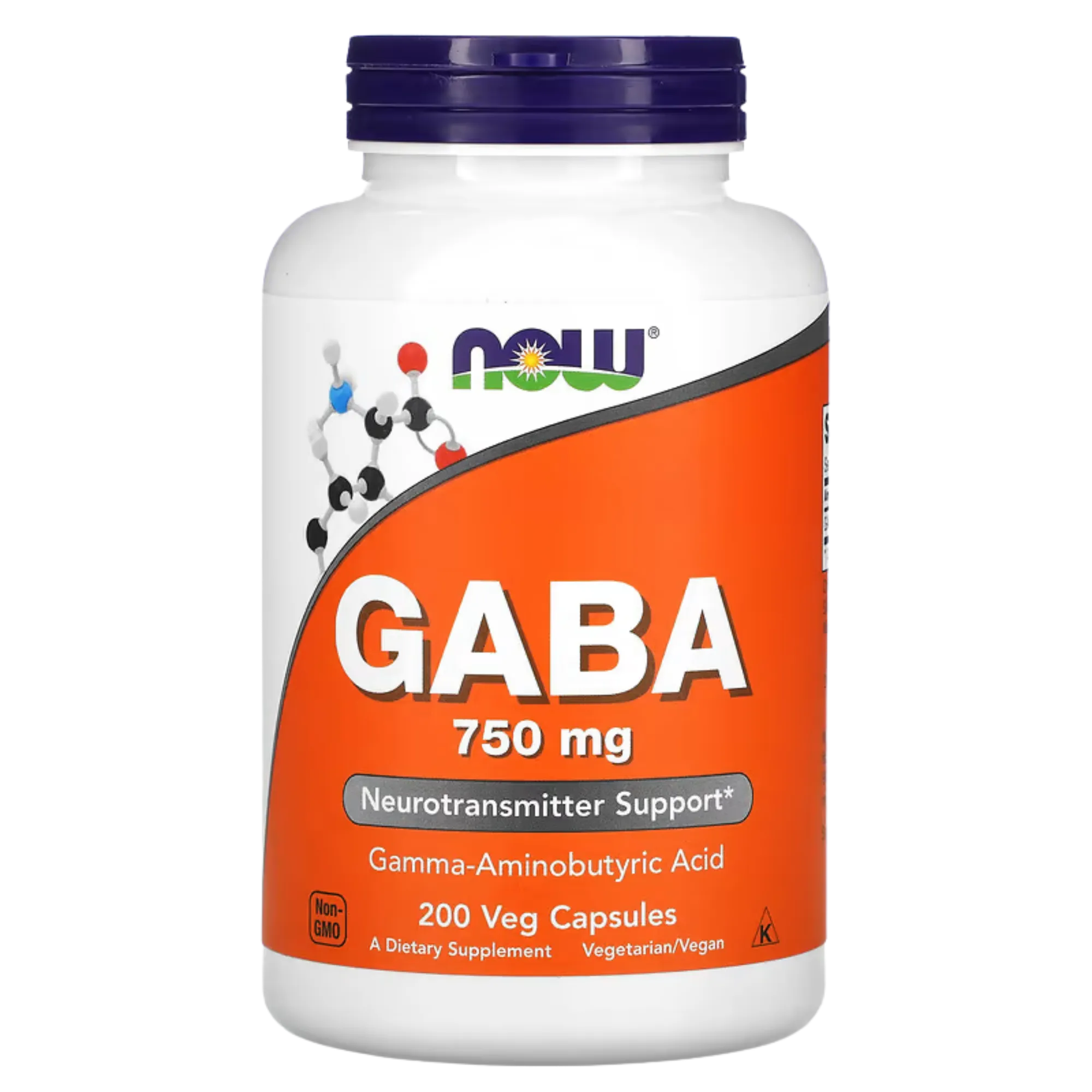GABA 500mg + Vitamine B6 200 Veg Capsules - NOW FOODs