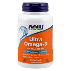 Ultra Omega 3 Fish Oil 90 Softgels - 500mg EPA / 250mg DHA - NOW FOODS