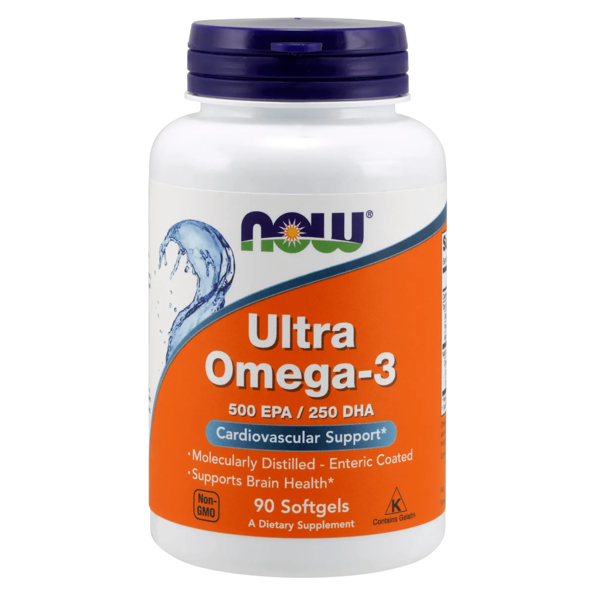 Ultra Omega 3 Fish Oil 90 Softgels - 500mg EPA / 250mg DHA - NOW FOODS