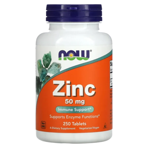 Zinc 50 mg 250 Tablets - NOW Foods