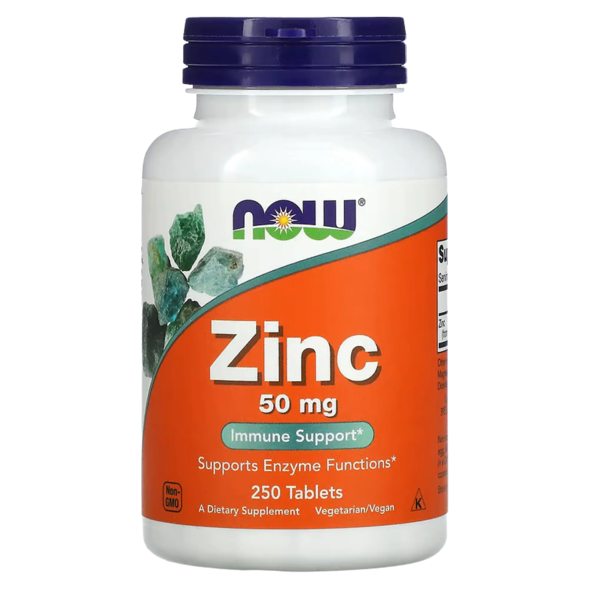 Zinc 50 mg 250 Tablets - NOW Foods