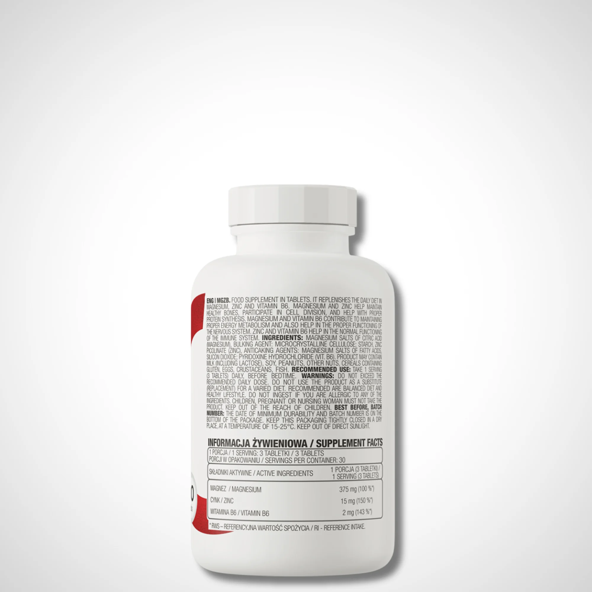 Magnesium Zinc and Vitamin B6 90 tablets - OstroVit - الصورة 2