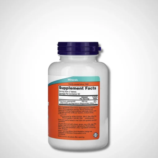 ⁦Magnesium Glycinate, 180 Tablets (100 mg per Tablet) - NOW Foods⁩ - الصورة ⁦2⁩
