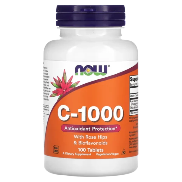 Vitamin C 1000 + Rose Hips & Bioflavonoids – NOW Foods