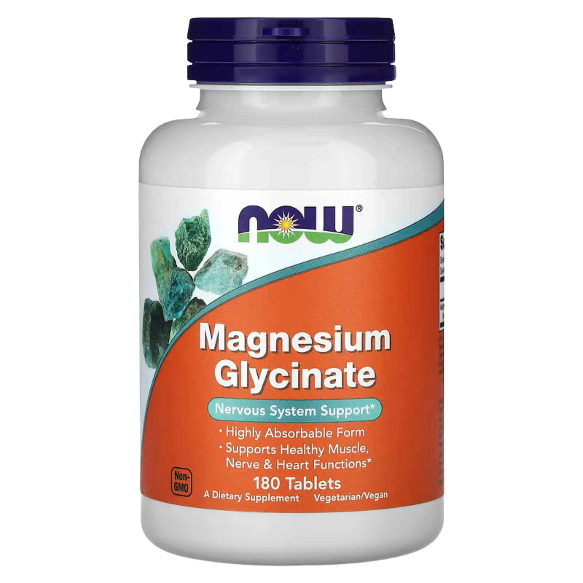 Magnesium Glycinate, 180 Tablets (100 mg per Tablet) - NOW Foods