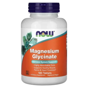 Magnésium Glycinate 100 mg – Relaxation & Système Nerveux | NOW Foods