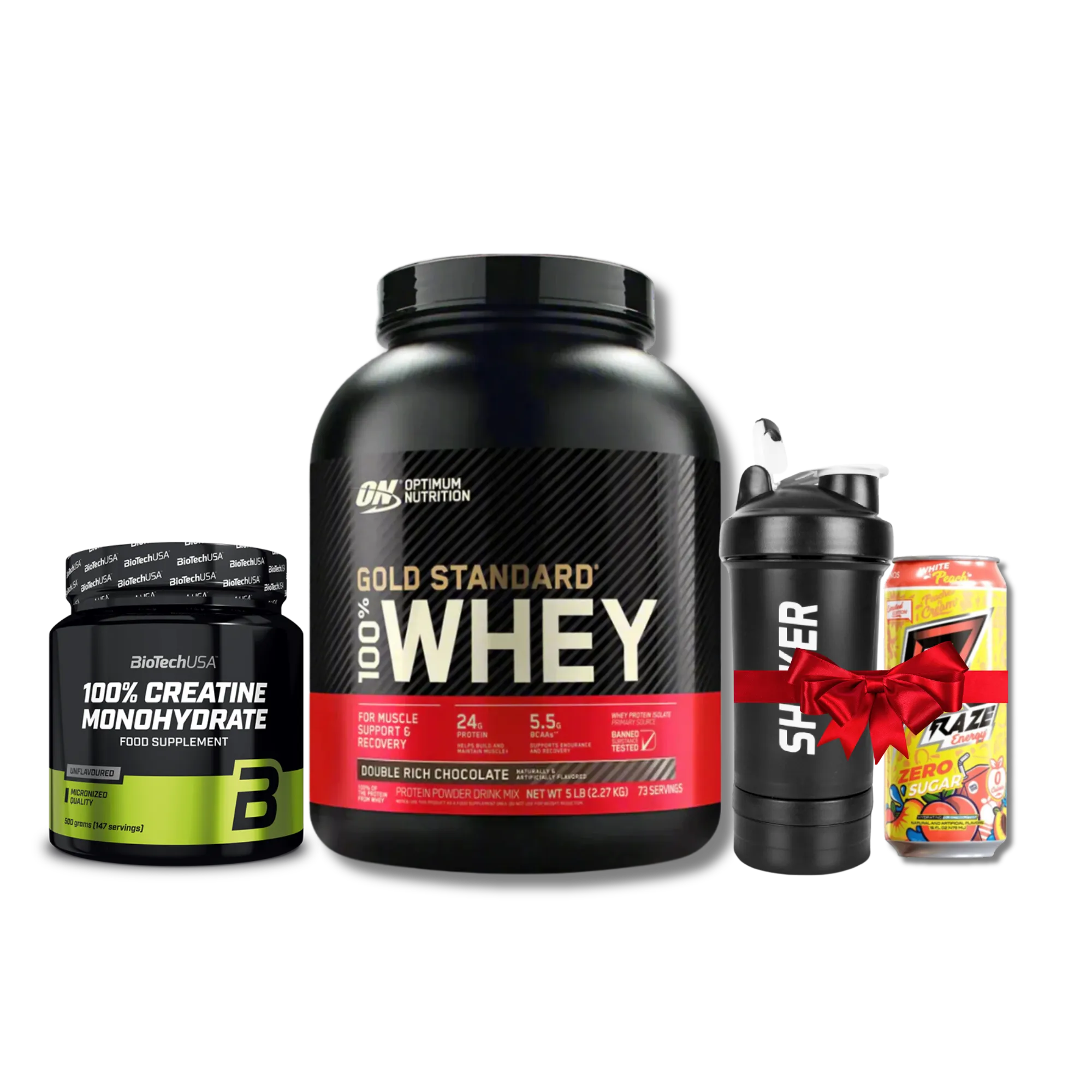 Pack Force & Performance – Whey + Creatine + Shaker + Energy Drink