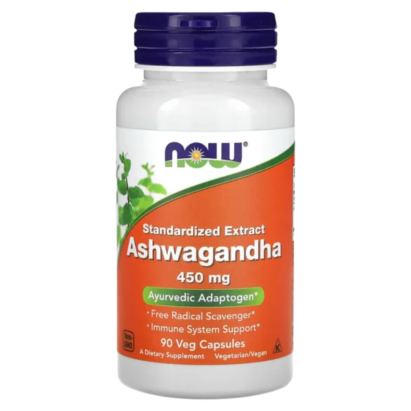 Ashwagandha Standardized Extract 450 mg  90 Veg Capsules - NOW Foods