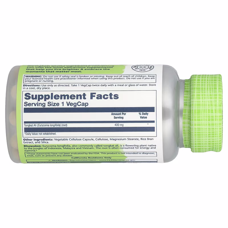 Tongkat Ali 400 mg – 60 VegCaps – Solaray - الصورة 2