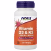 NOW Foods Vitamin D3 & K2 – 120 Capsules | دعم العظام والمناعة