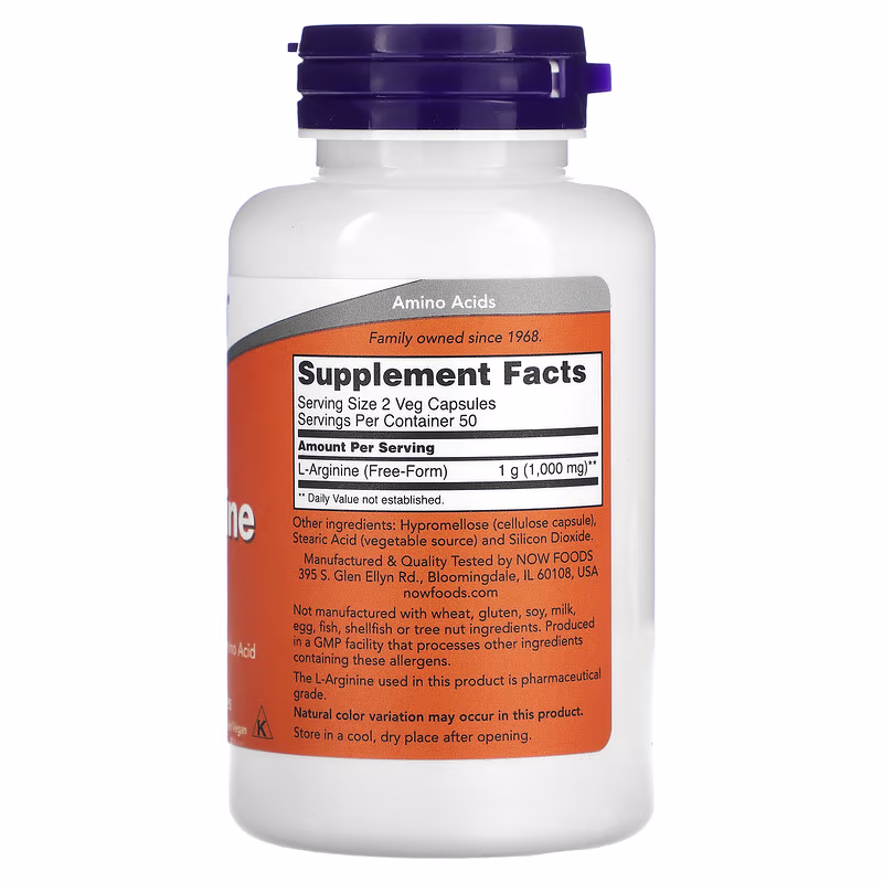 Alternative view of L-Arginine 500mg NOW Foods – Nitric Oxide & Muscle Pump