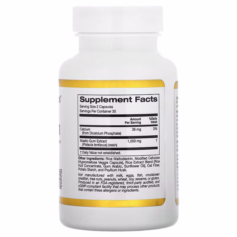 California Gold Nutrition Mastic Gum 500 mg 60 Veggie Capsules