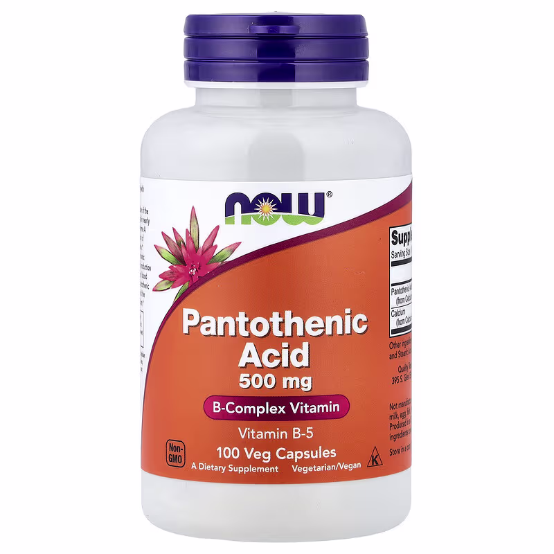 NOW Foods Pantothenic Acid 500 mg 100 Veg Capsules Vitamin B5