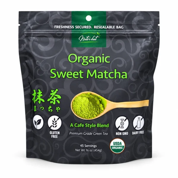 Nutri-hut Organic Sweet Matcha 454 g front